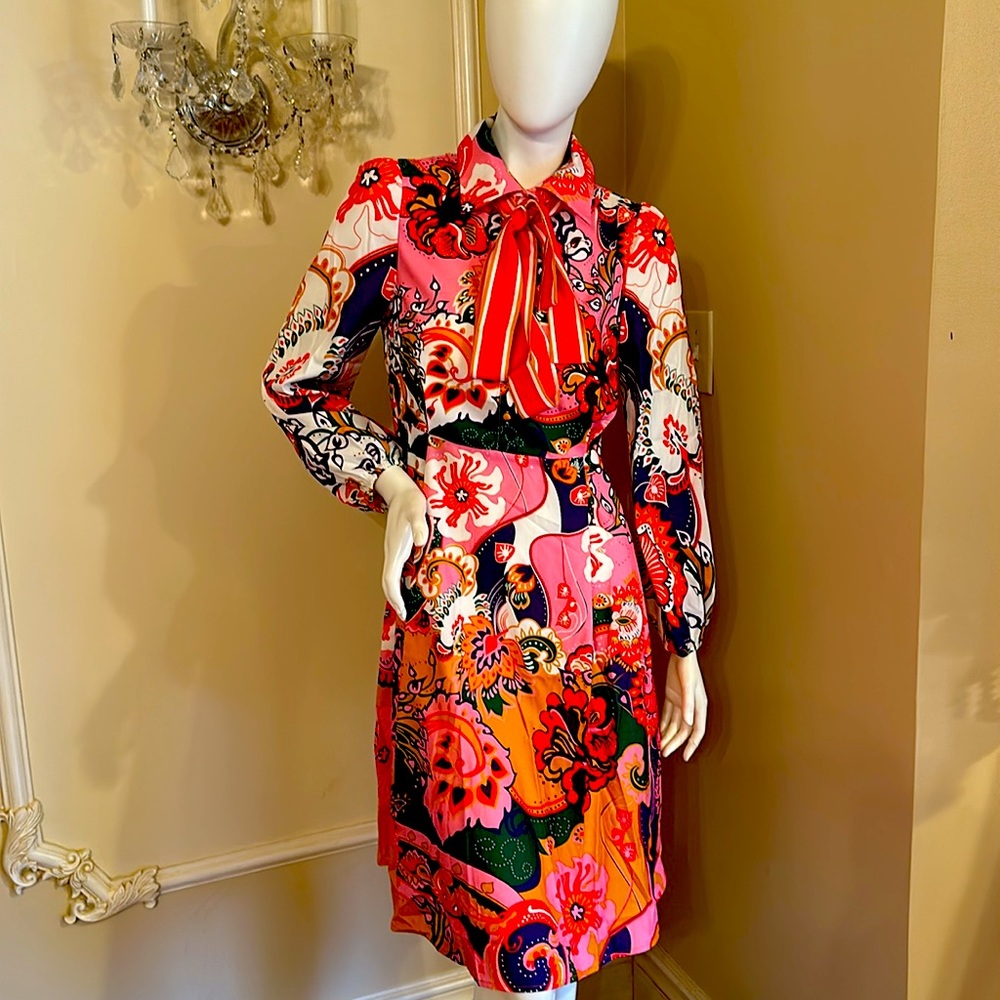 Dalia MacPhee Floral Shirtdress Shirt Style A-Line Dress Size S - Picture 12 of 14